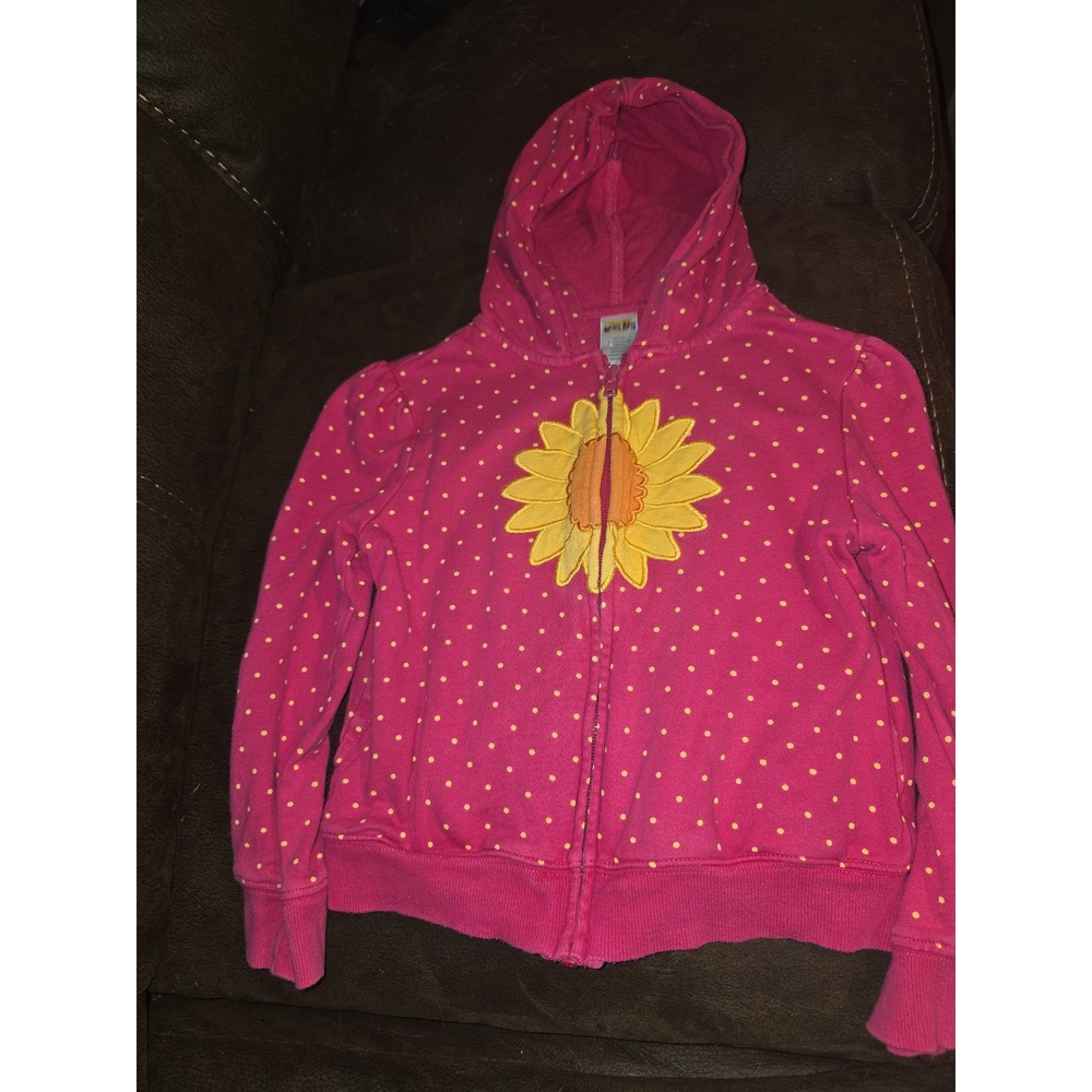 Gymboree sunflower smiles zip up hoodie sweatshirt size small 5 6